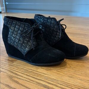 Toms Black Suede Ankle Boots